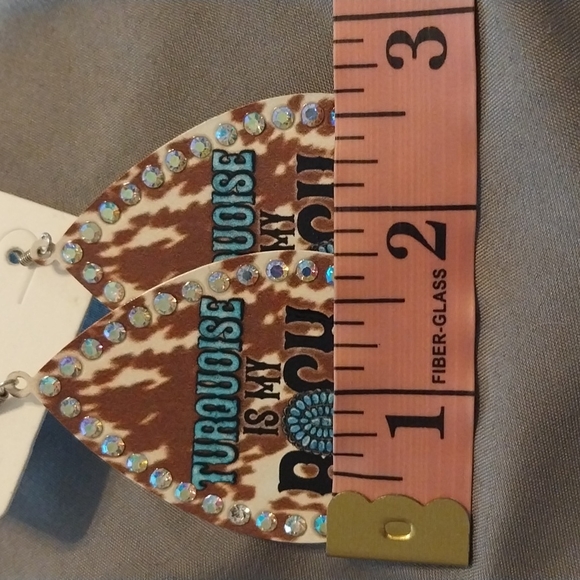 "Turquoise is My Rock" earrings - Picture 5 of 6